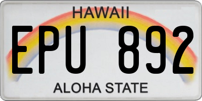 HI license plate EPU892