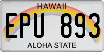 HI license plate EPU893
