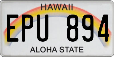 HI license plate EPU894