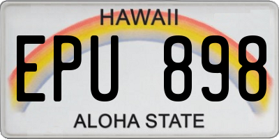 HI license plate EPU898
