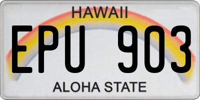 HI license plate EPU903