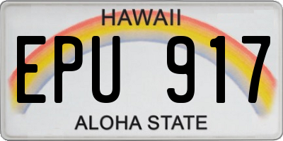 HI license plate EPU917