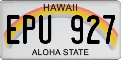 HI license plate EPU927