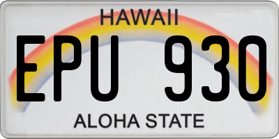 HI license plate EPU930