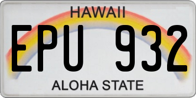 HI license plate EPU932