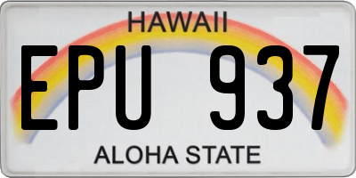 HI license plate EPU937