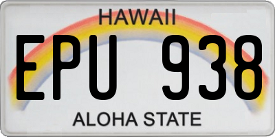 HI license plate EPU938