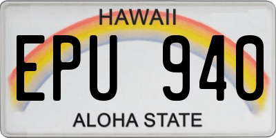 HI license plate EPU940