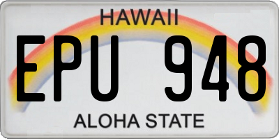 HI license plate EPU948