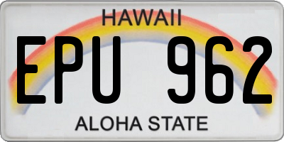 HI license plate EPU962