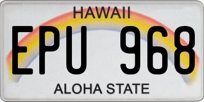 HI license plate EPU968