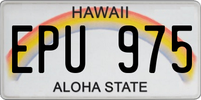 HI license plate EPU975