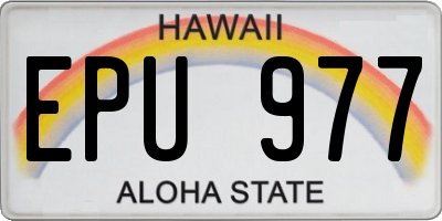 HI license plate EPU977