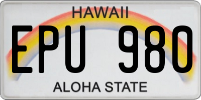 HI license plate EPU980