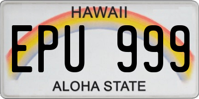 HI license plate EPU999