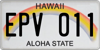 HI license plate EPV011