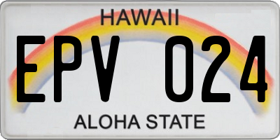 HI license plate EPV024
