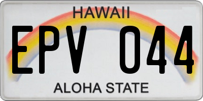 HI license plate EPV044