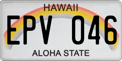 HI license plate EPV046