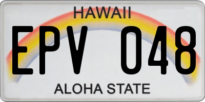 HI license plate EPV048