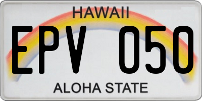 HI license plate EPV050