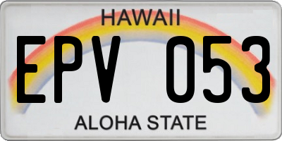HI license plate EPV053