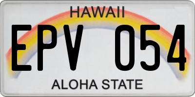 HI license plate EPV054