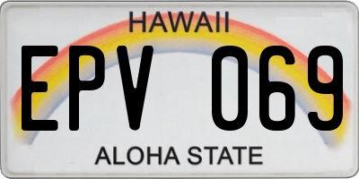 HI license plate EPV069