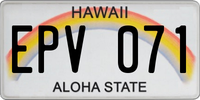 HI license plate EPV071