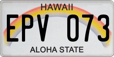HI license plate EPV073