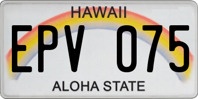 HI license plate EPV075
