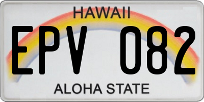 HI license plate EPV082