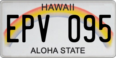 HI license plate EPV095