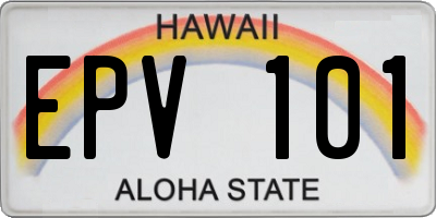 HI license plate EPV101