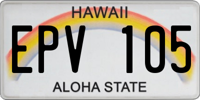 HI license plate EPV105