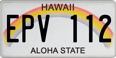 HI license plate EPV112