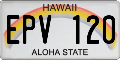 HI license plate EPV120