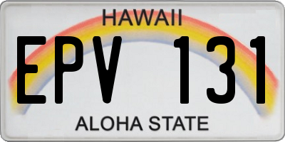 HI license plate EPV131