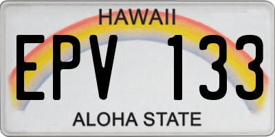 HI license plate EPV133
