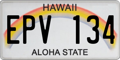 HI license plate EPV134