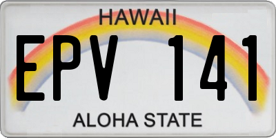 HI license plate EPV141