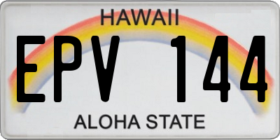 HI license plate EPV144