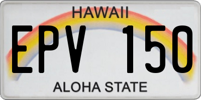 HI license plate EPV150