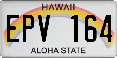 HI license plate EPV164