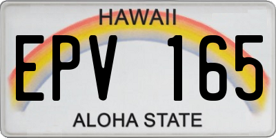 HI license plate EPV165
