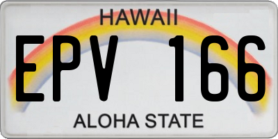 HI license plate EPV166