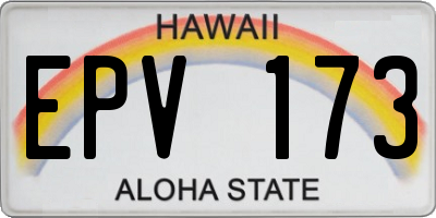 HI license plate EPV173