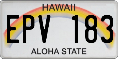 HI license plate EPV183