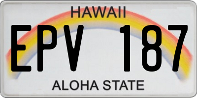 HI license plate EPV187