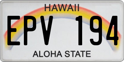 HI license plate EPV194